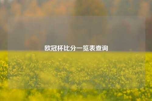 欧冠杯比分一览表查询