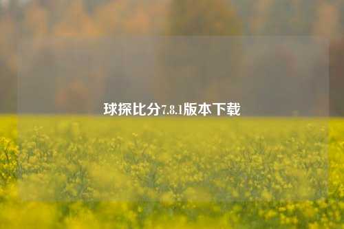球探比分7.8.1版本下载
