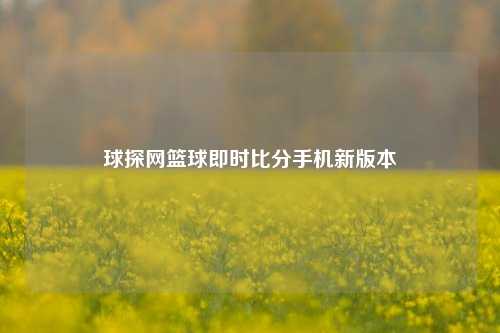 球探网篮球即时比分手机新版本