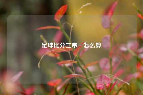 足球比分三串一怎么算