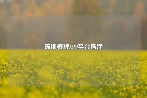 深圳棋牌APP平台搭建