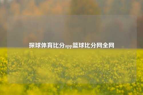 探球体育比分app篮球比分网全网